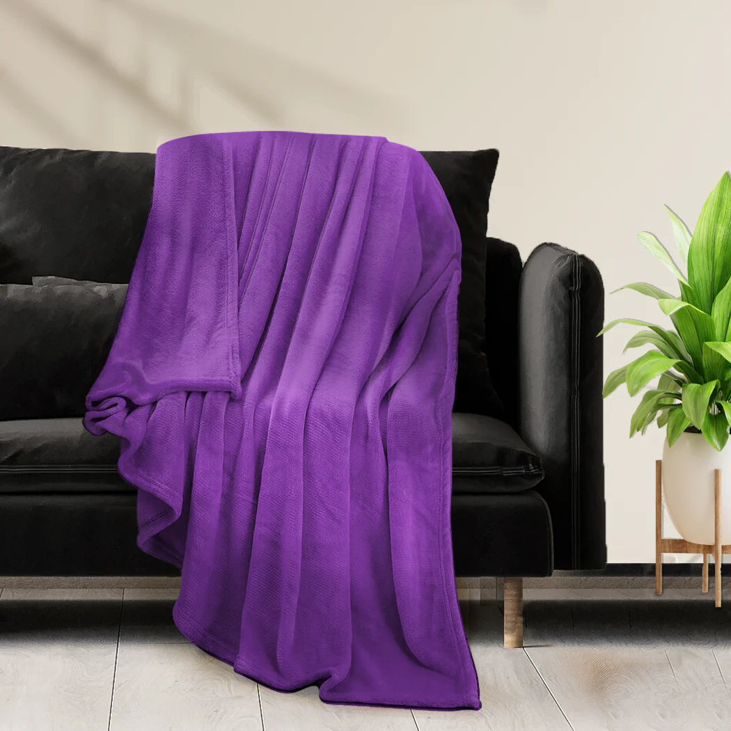 Waylon Throw Ultra-Soft Blanket 320gsm 220x160cm Warm - Aubergine - Nurns