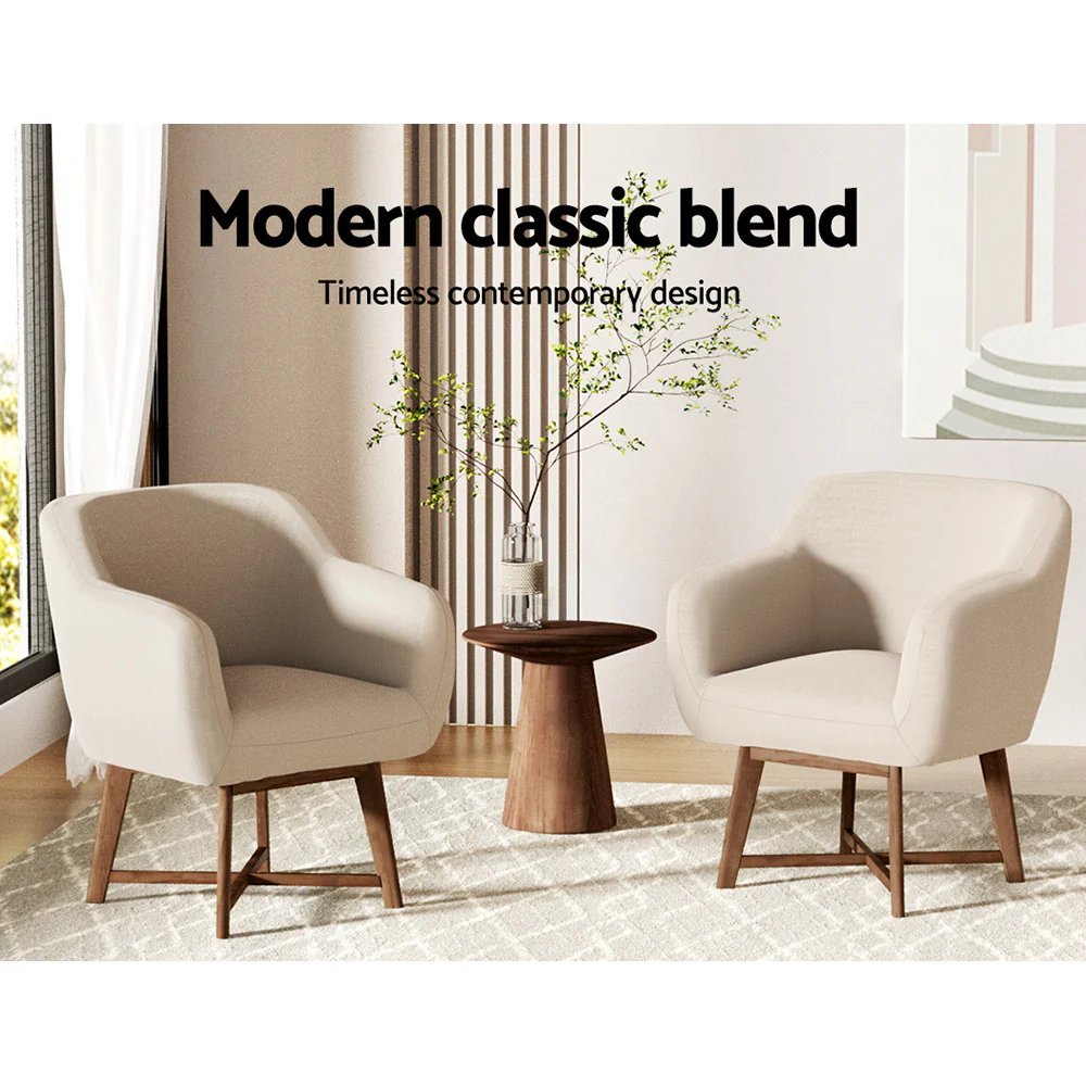 Aston Armchair Tub Chair - Beige - Nurns