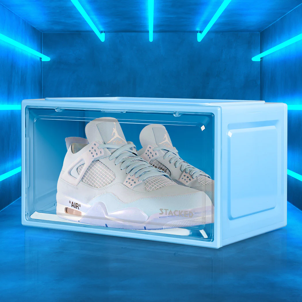 Stacked Sneaker Display Case Shoe Storage Blue - Nurns