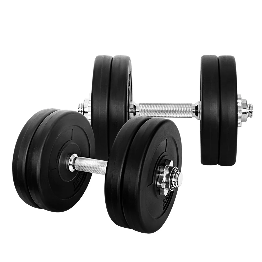 Everfit 25kg Dumbbell Set Weight Plates Dumbbells Lifting Bench - Nurns