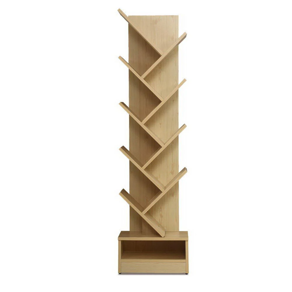 Artiss Tree Bookshelf 9 Tiers - Echo Oak - Nurns