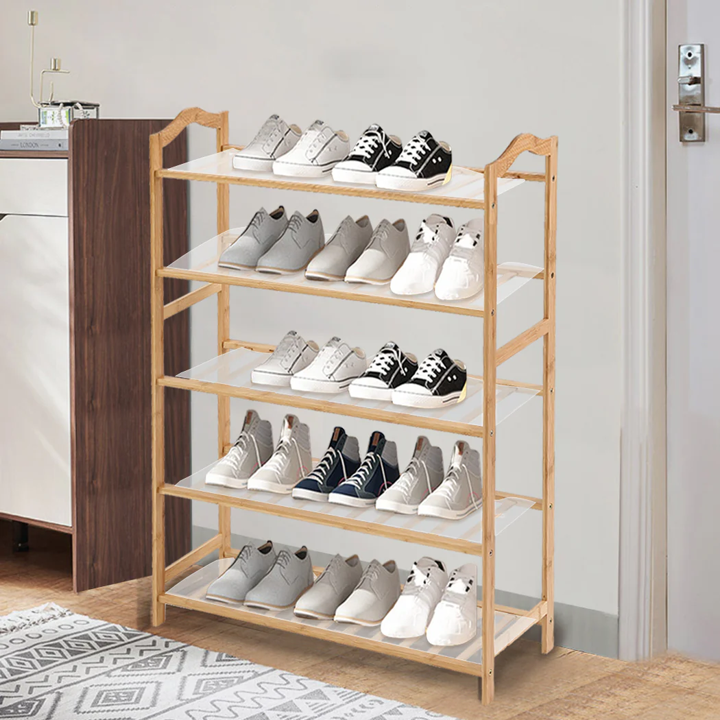 Levede Bamboo Shoe Rack Storage Wooden - Nurns