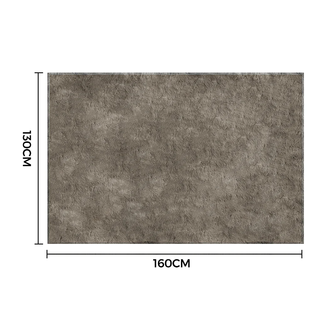 Wilbur Electric Soft Blanket Heated Timer Bedding Washable Warm Winter Plush - Brown - Nurns