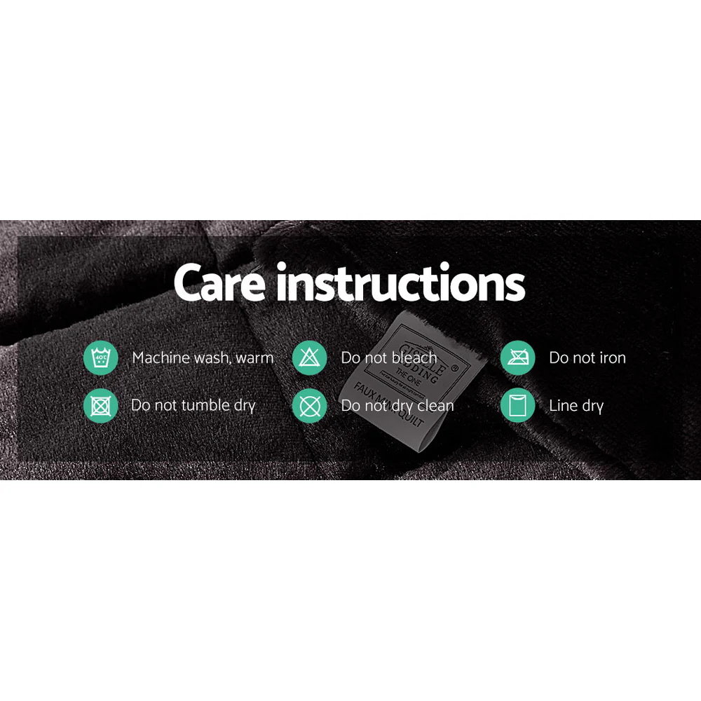 Single Giselle Bedding Faux Mink Quilt Charcoal - Nurns