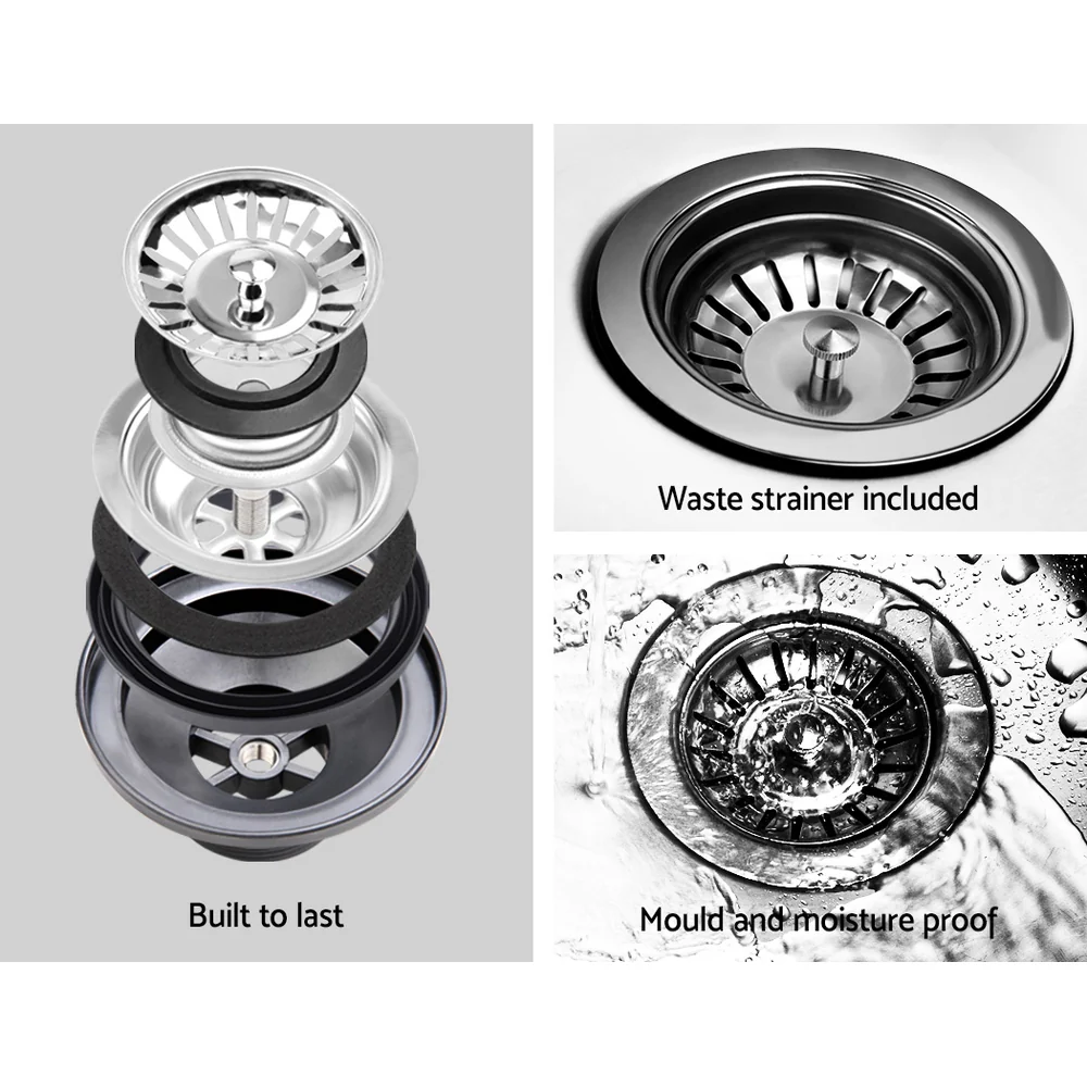 Stone Kitchen Sink 610X470MM Granite Under/Topmount Basin Bowl Laundry White - Nurns