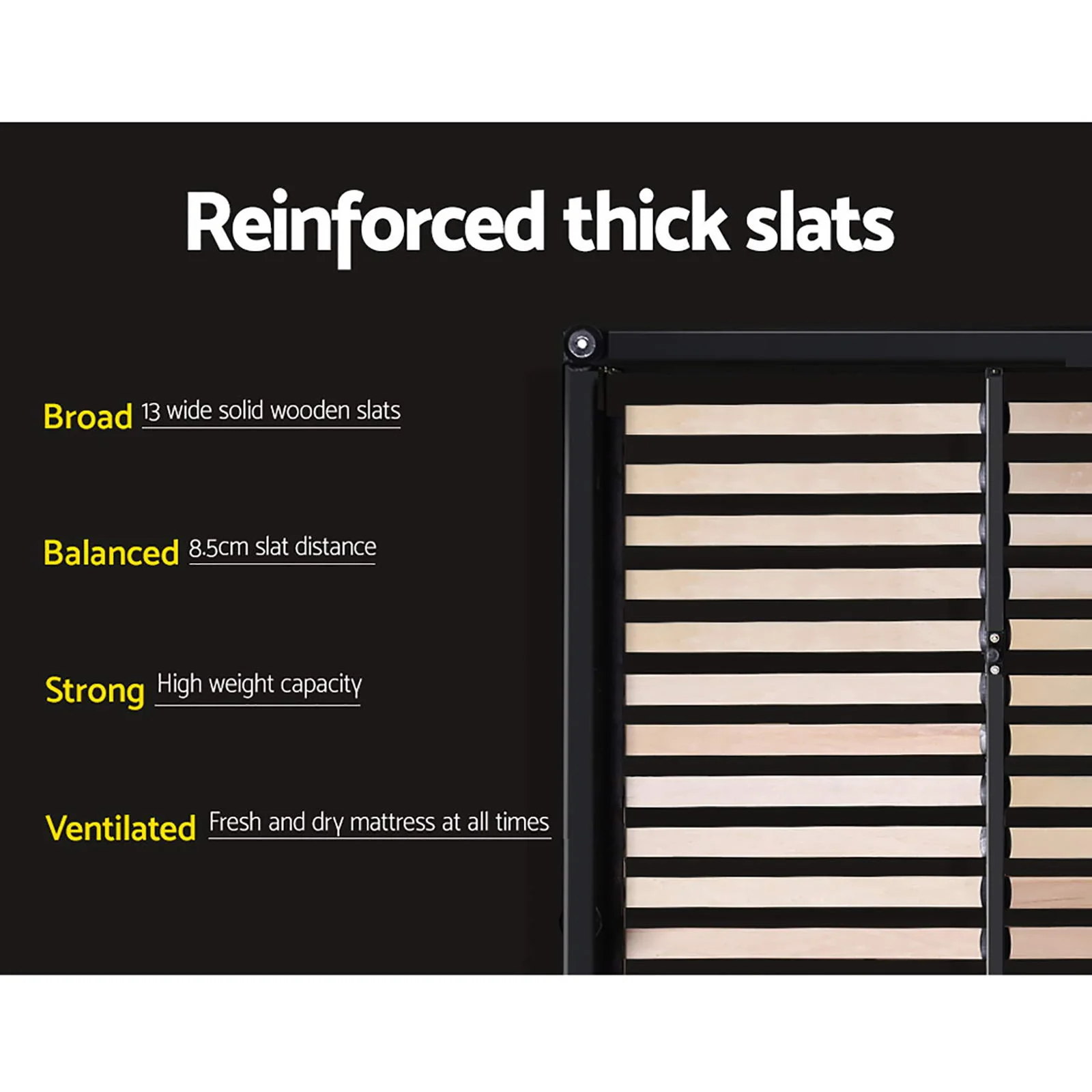 Madison Black Bed Frame PU Leather - Queen - Nurns