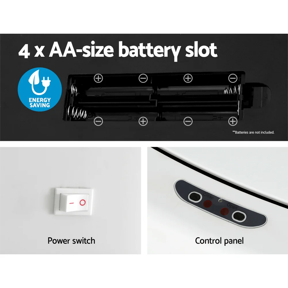 82L Motion Sensor Bin Rubbish Automatic - White - Nurns