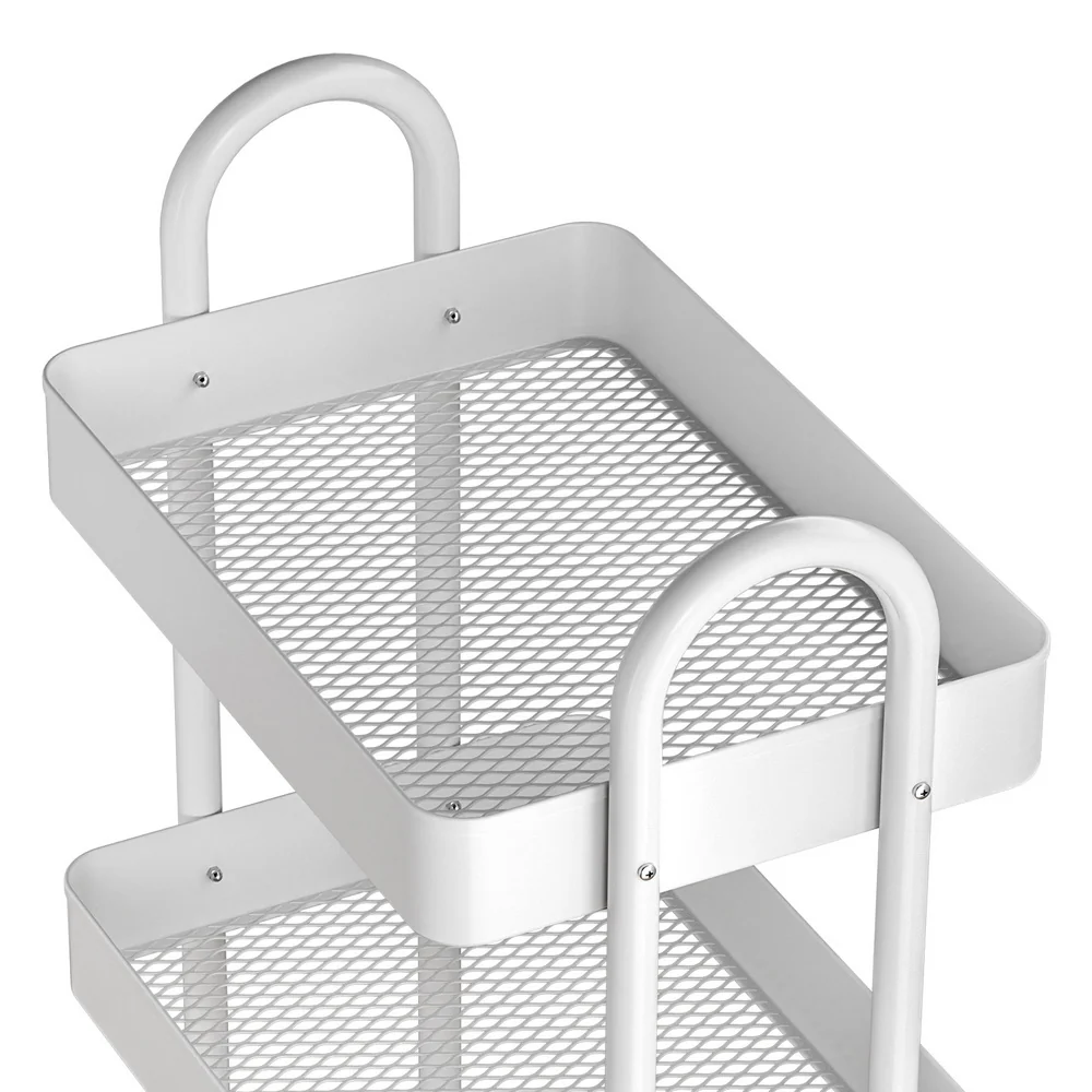 Storage Trolley Kitchen Cart 4 Tiers - White - Nurns