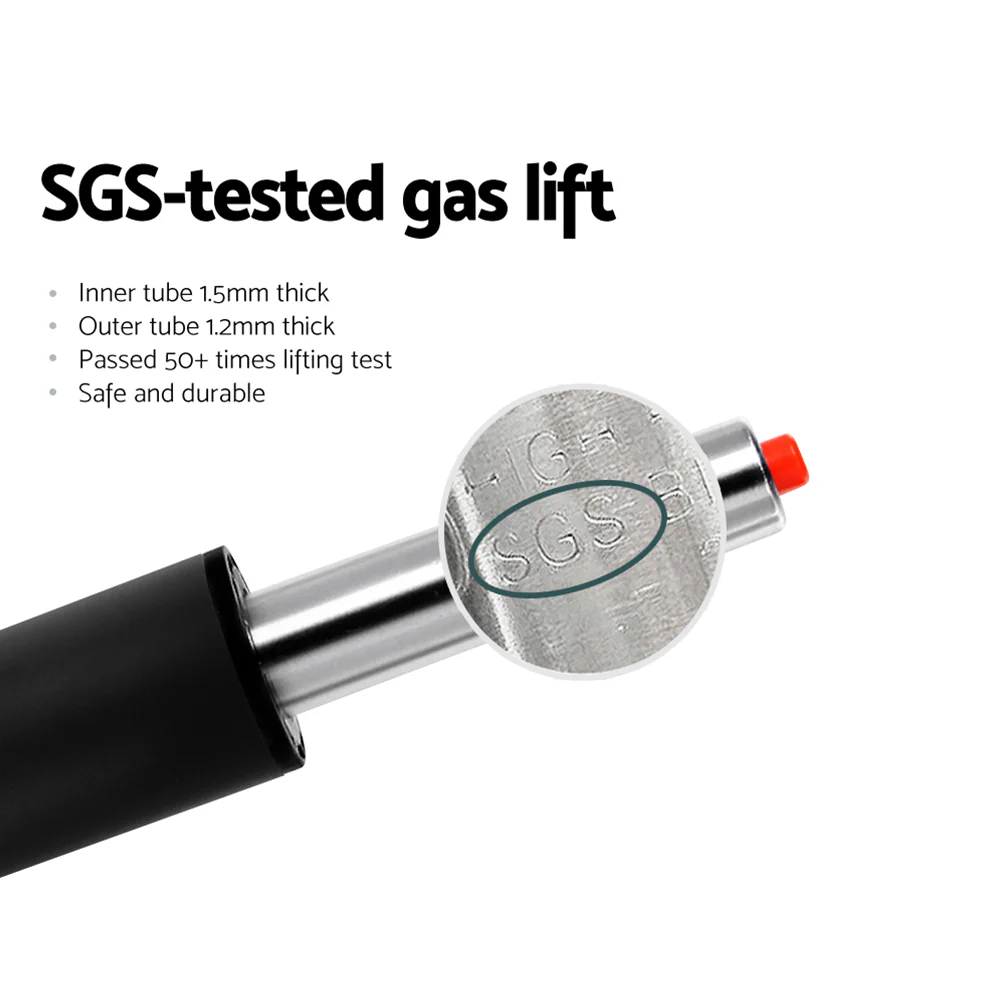 Set of 4 Hobart Bar Stools PU Leather Gas Lift - White - Nurns