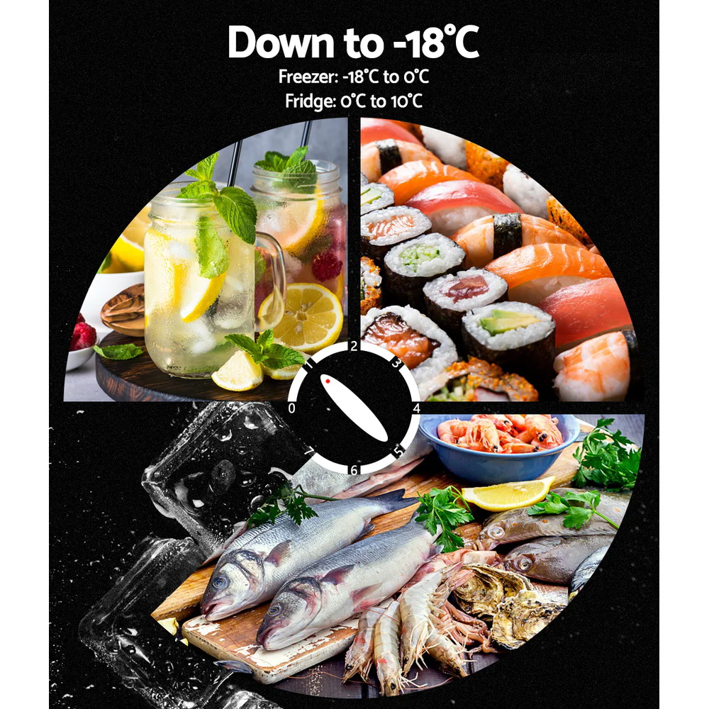 Glacio 65L Portable Fridge Freezer Bar Upright 12V/24V/240V Camping Caravan - Nurns