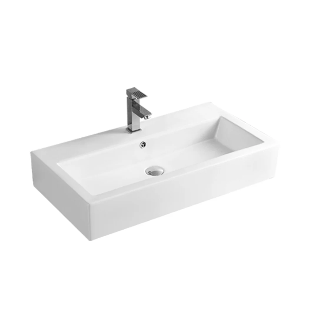 Rectangular Ceramic Basin Bathroom Wash Counter Top Hand Wash Bowl Sink Vanity Above Basins - Nurns