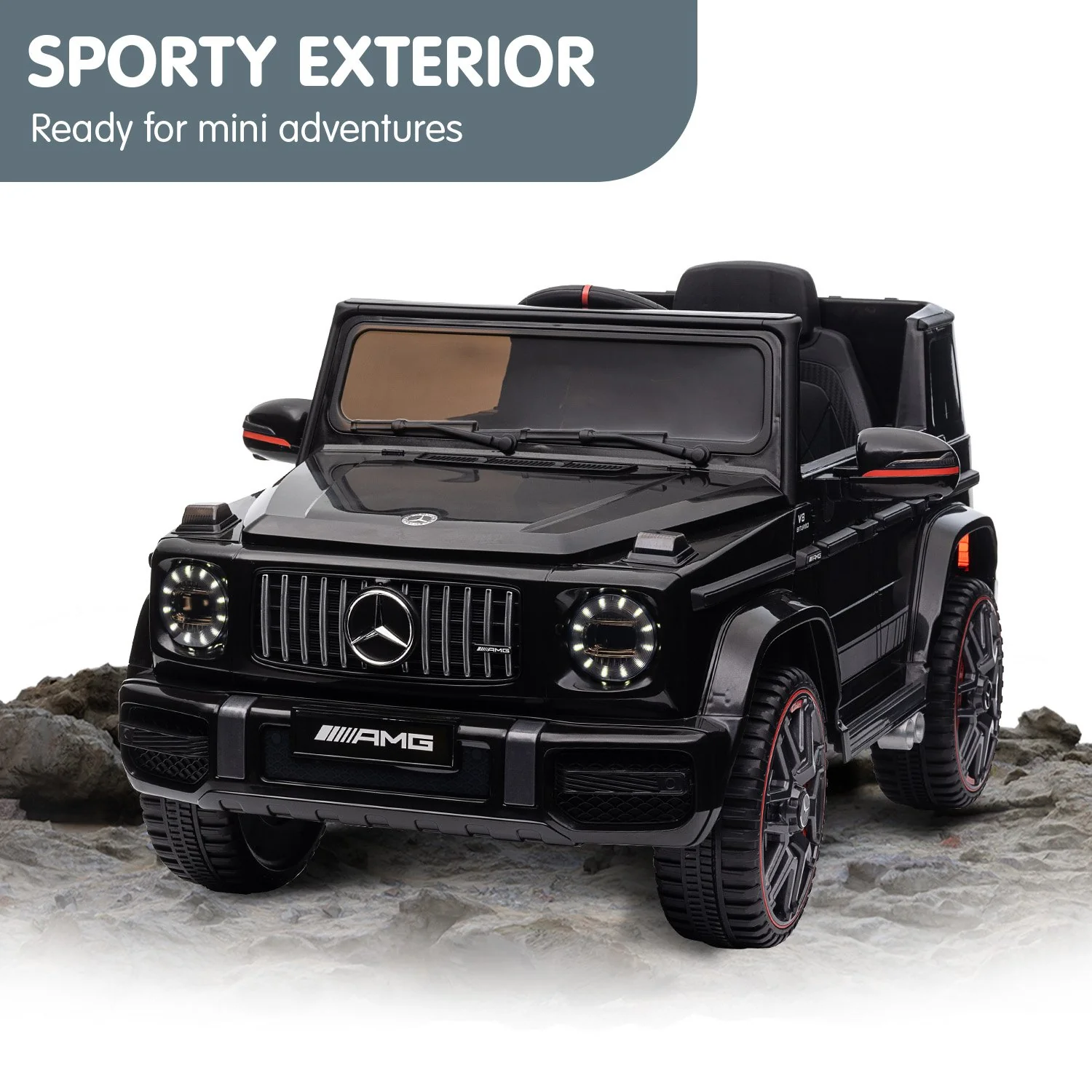 Mercedes Benz AMG G63 Licensed Kids Ride On Electric Car Remote Control - Black - Nurns