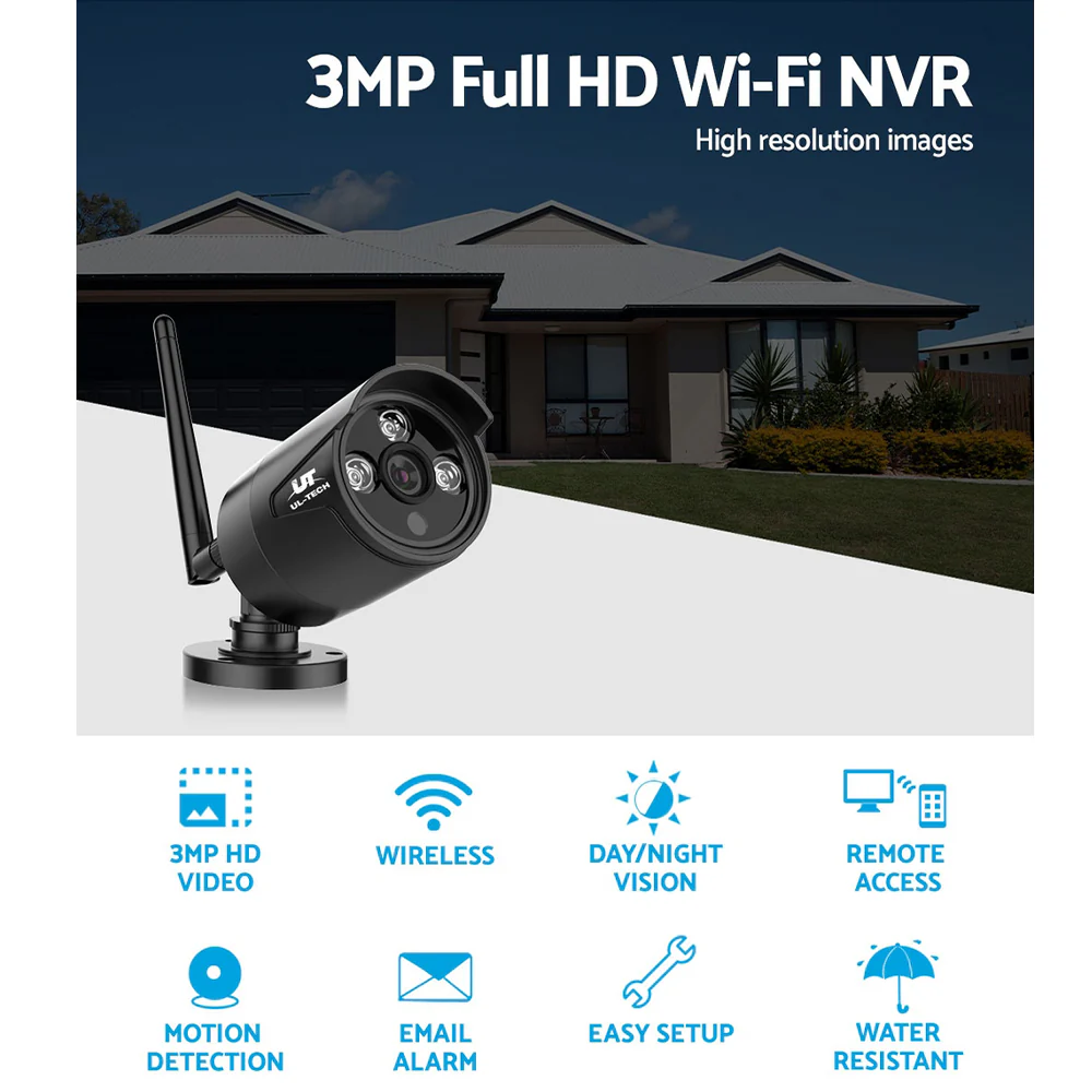 Wireless CCTV 3MP Camera Bullet - Nurns
