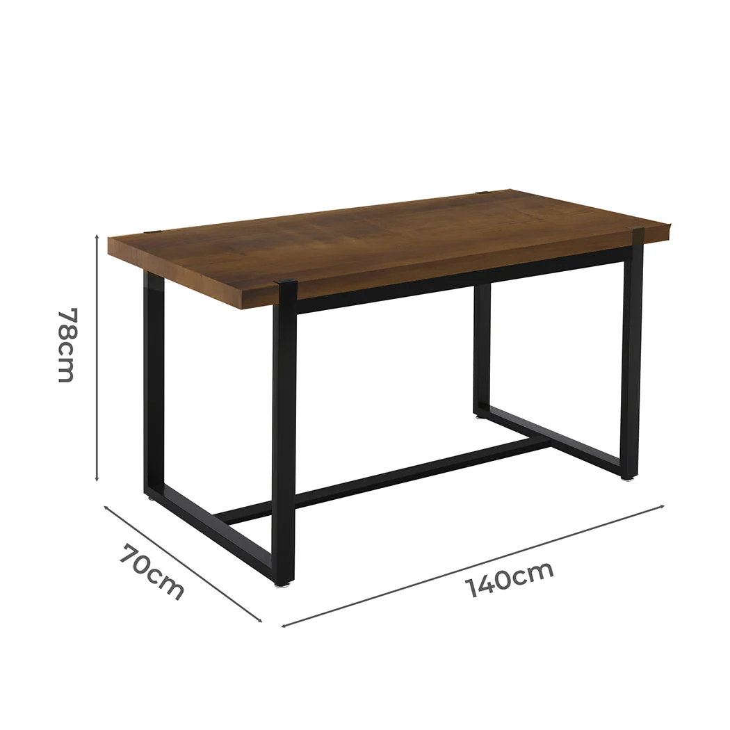 Dining Table Industrial Wooden Metal Kitchen Tables Cafe Restaurant 140Cm - Nurns