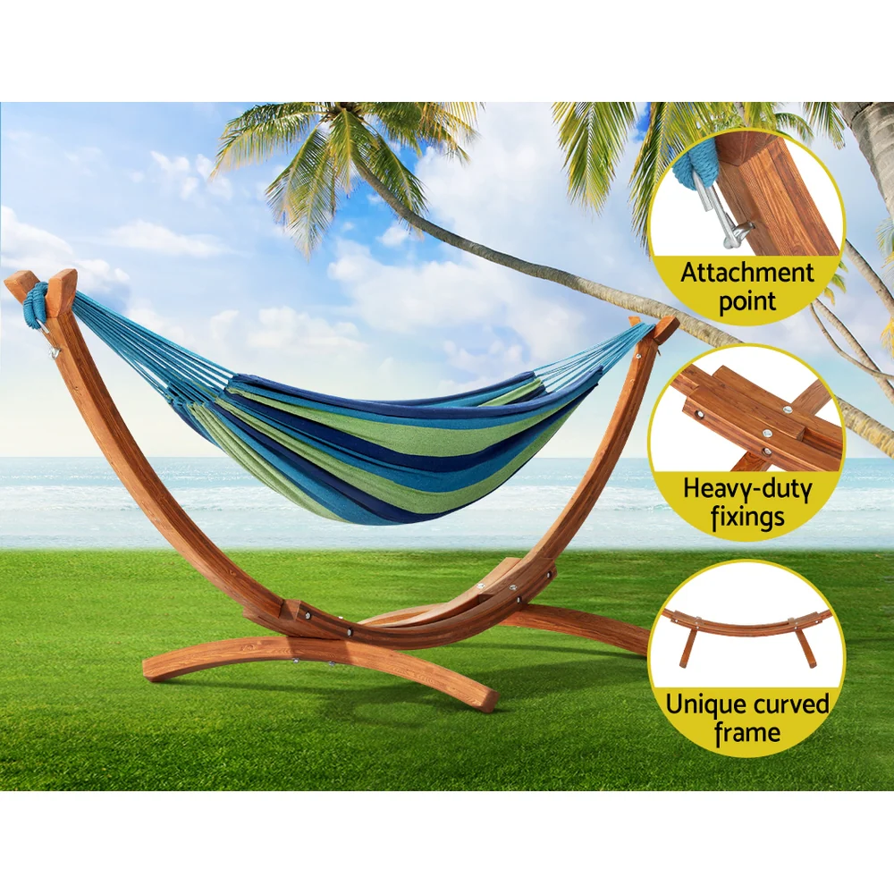Hammock Bed Outdoor Camping Timber Hammock Wooden Stand - Nurns