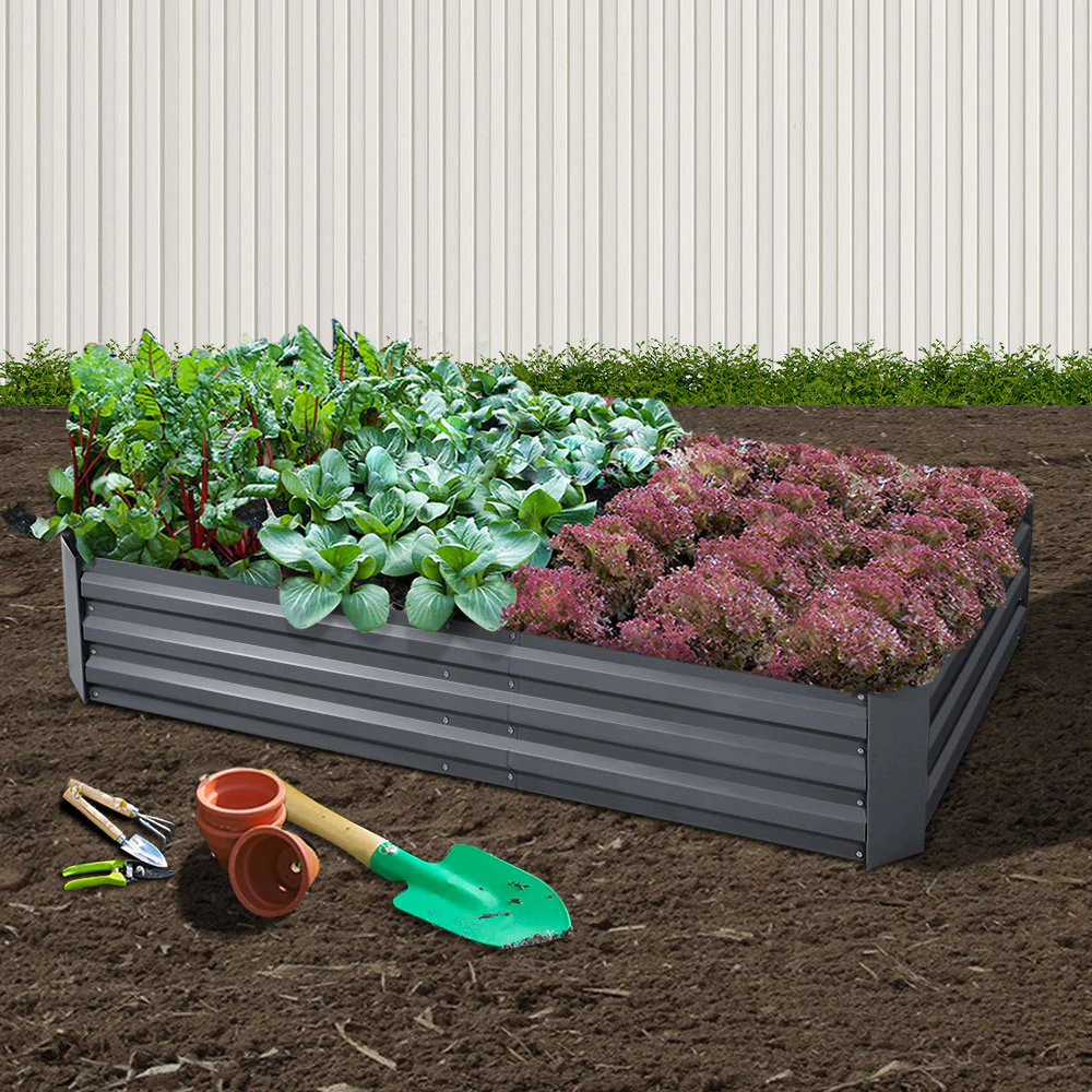 Garden Bed 180x90cm Planter Box Raised Container Galvanised Steel - Nurns
