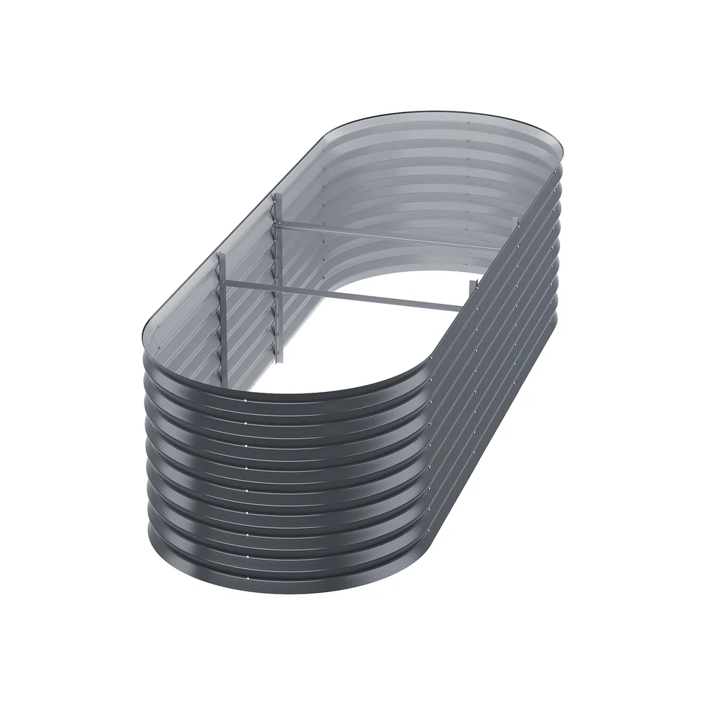 Garden Bed 240X80X56cm Oval Planter Box - Nurns