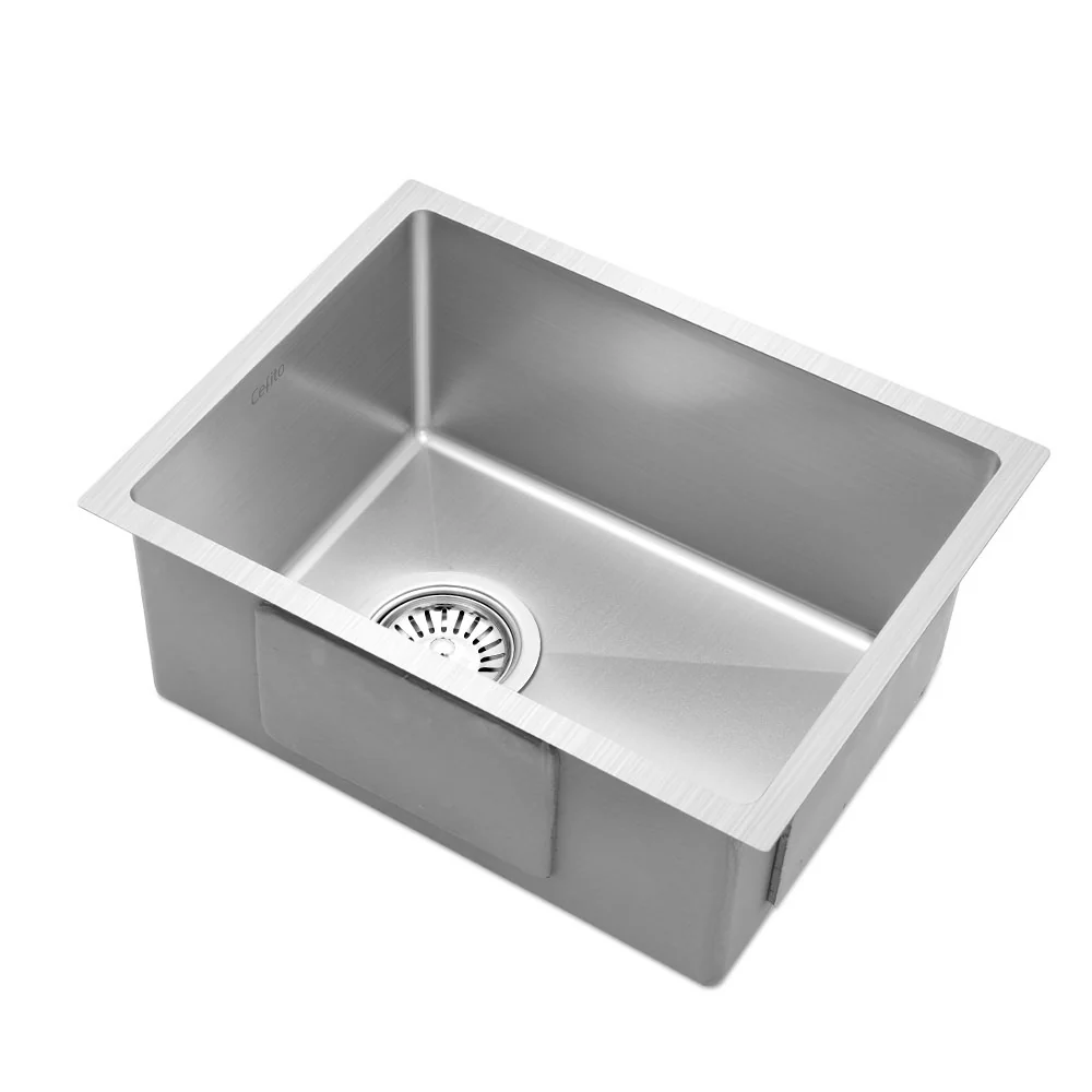 Kitchen Sink 44X34CM Stainless Steel Nano Basin Single Bowl Silver - Nurns