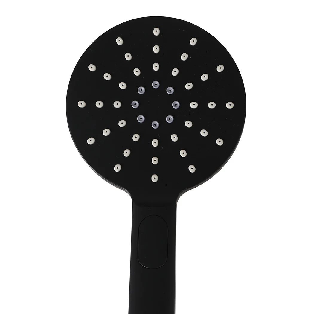 Shower Head High Pressure Set Rain Round - Black - Nurns