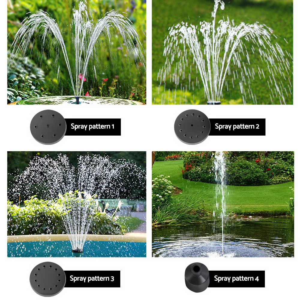 Solar Pond Pump Water Fountain Outdoor Powered Submersible Filter 4FT - Nurns