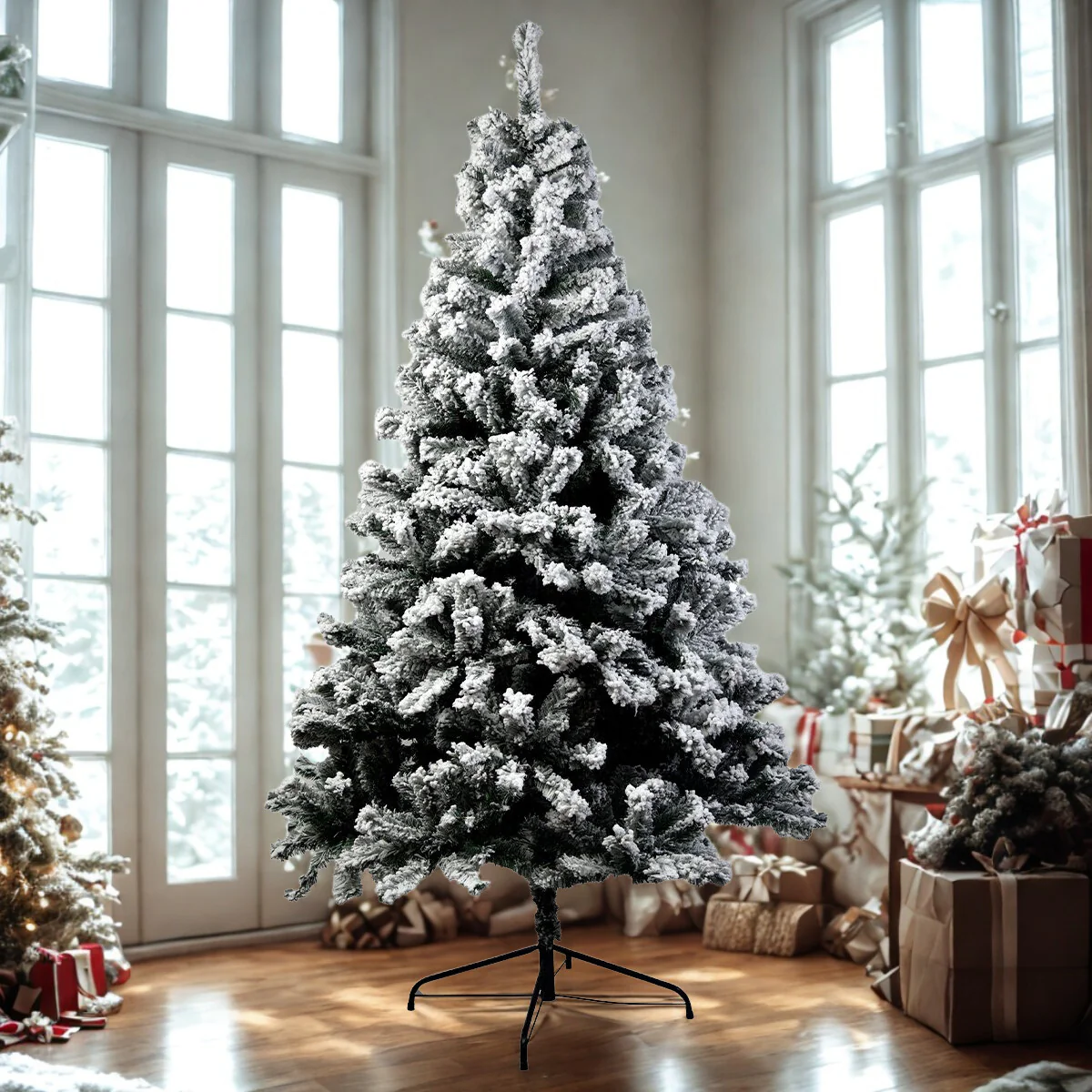 7ft 2.1m 1200 Tips Snow-Tipped Artificial Christmas Tree - Nurns
