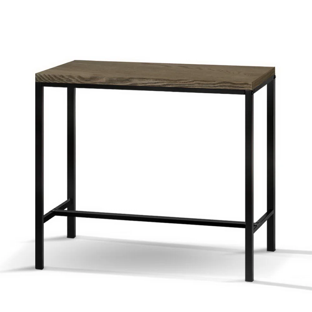 Vintage Industrial High Bar Table for Stool Kitchen Cafe Desk Dark Brown - Nurns