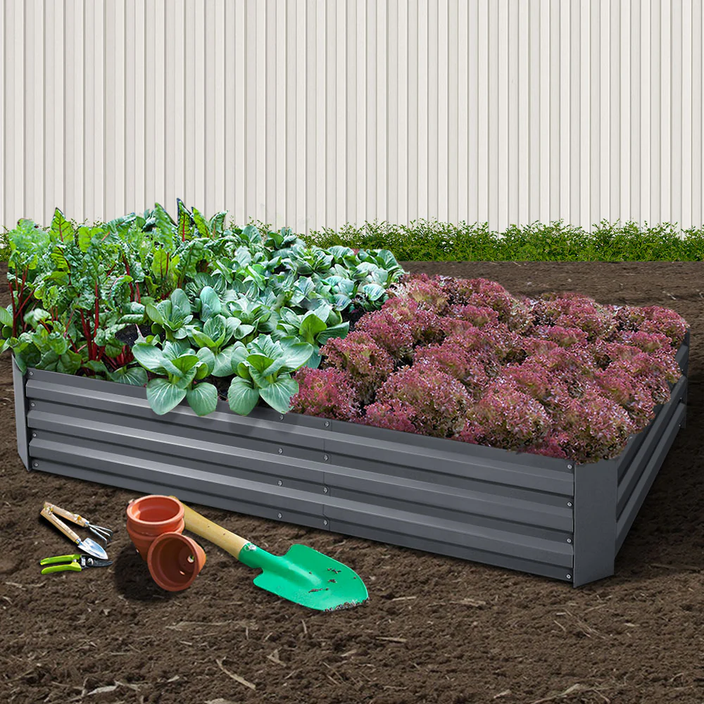 Garden Bed 210x90cm Planter Box Raised Container Galvanised Steel - Nurns