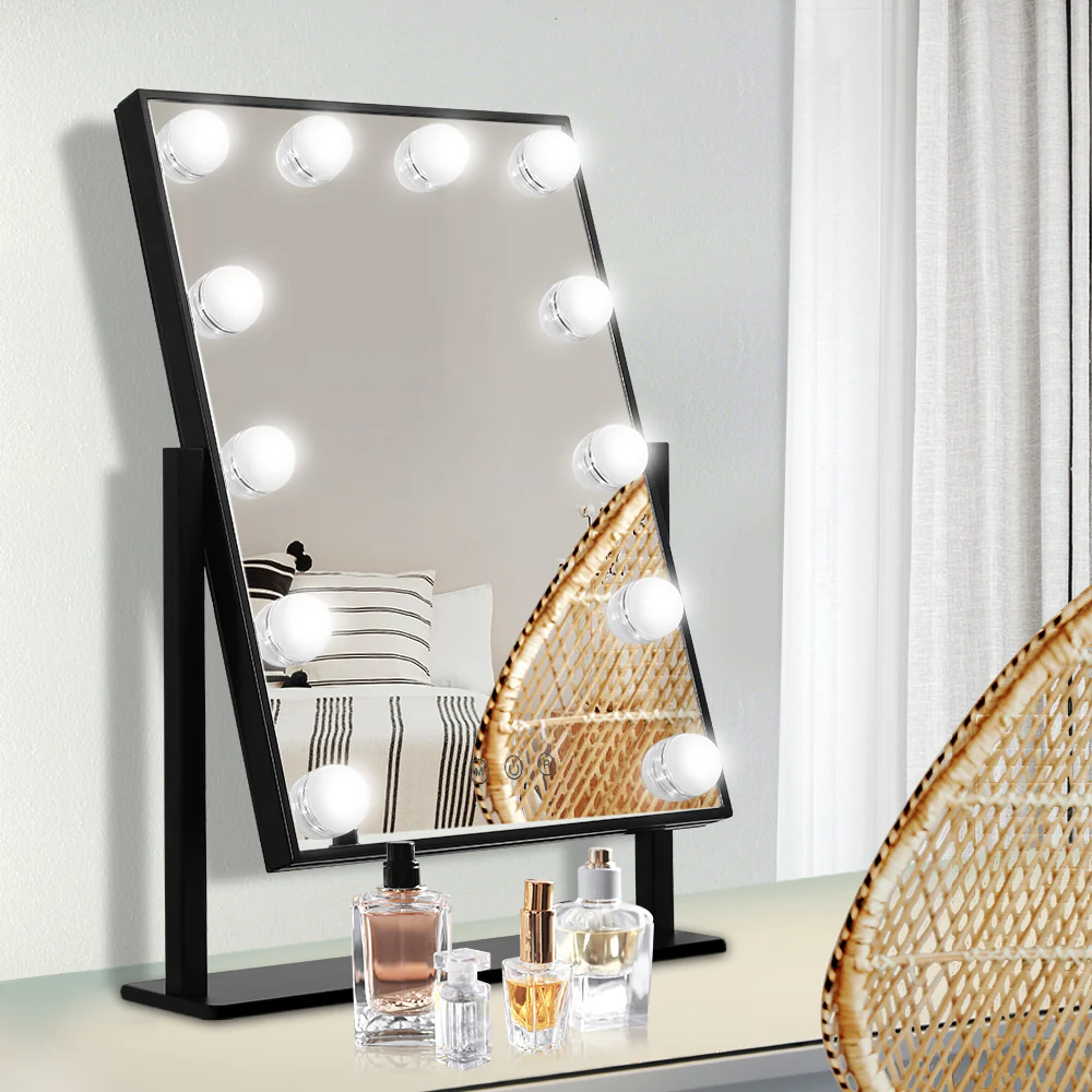 LED Standing Makeup Mirror - Black - Nurns