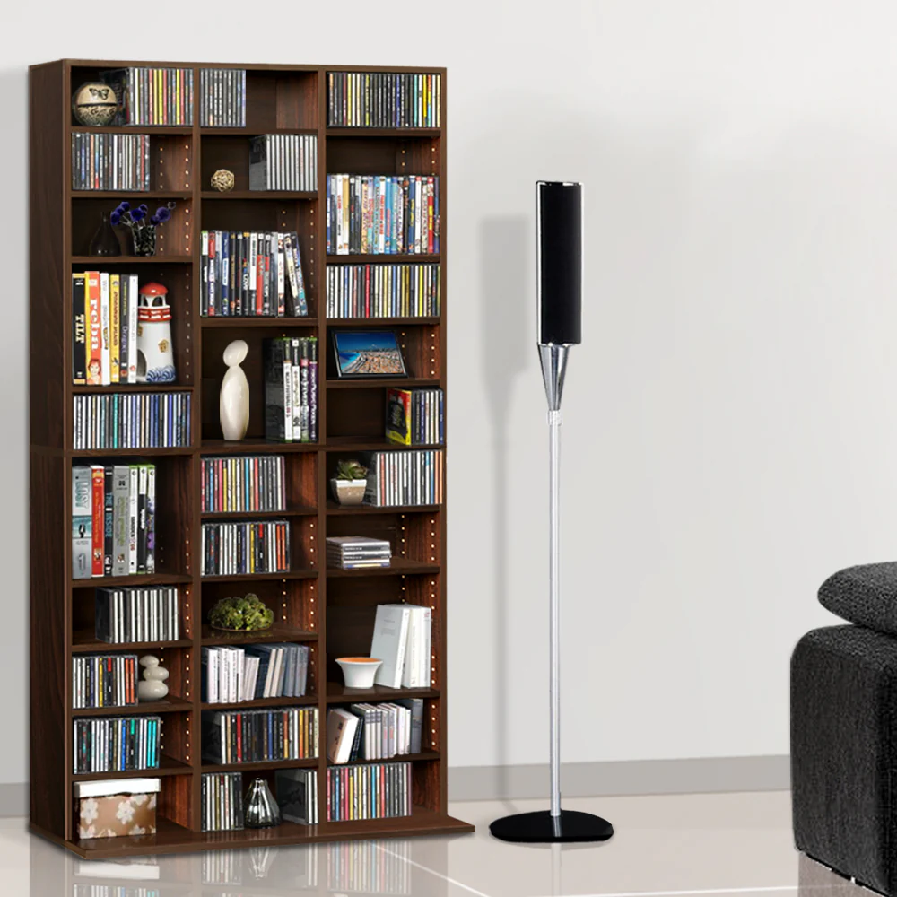 Artiss Bookshelf CD Storage Rack - Walnut - Nurns