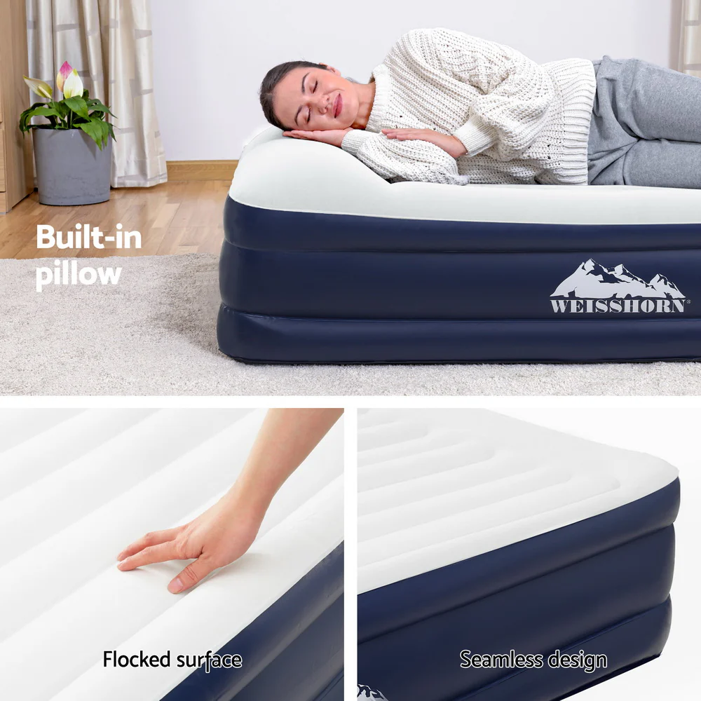 Factory Buys 46cm Air Mattress Inflatable Bed Cube Airbed - Double - Nurns