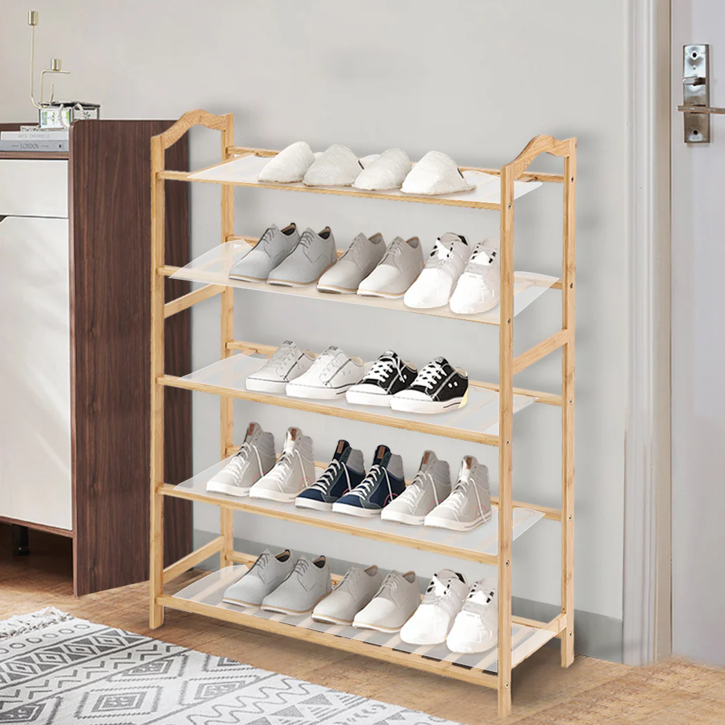 Levede Bamboo Shoe Rack Storage Wooden - Nurns