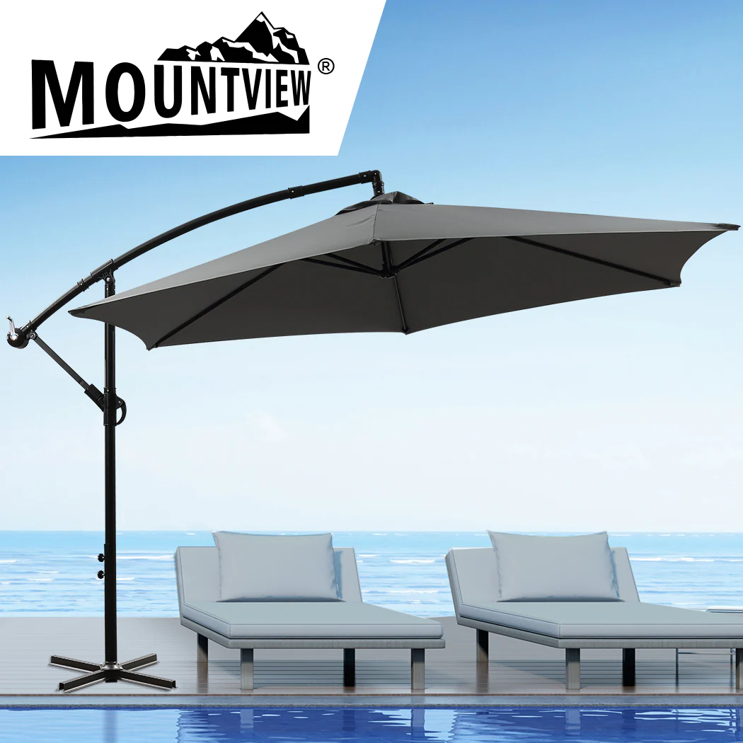 Mountview 3M Outdoor Umbrella Cantilever Grey Without Base - Nurns