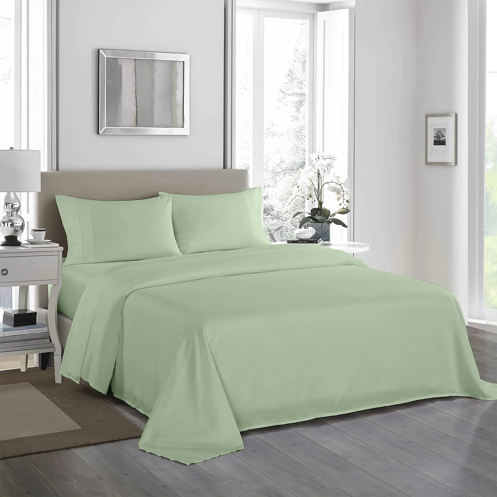 King Royal Comfort - 1200TC Ultrasoft 4pc Sheet Set - Sage Green - Nurns