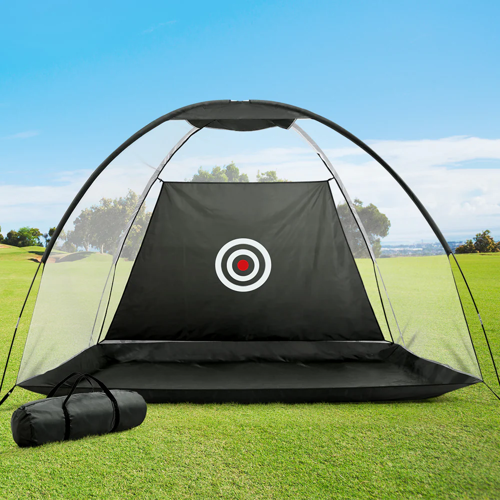 Everfit 3M Golf Practice Net Portable Training Aid Driving Target Tent Black - Nurns