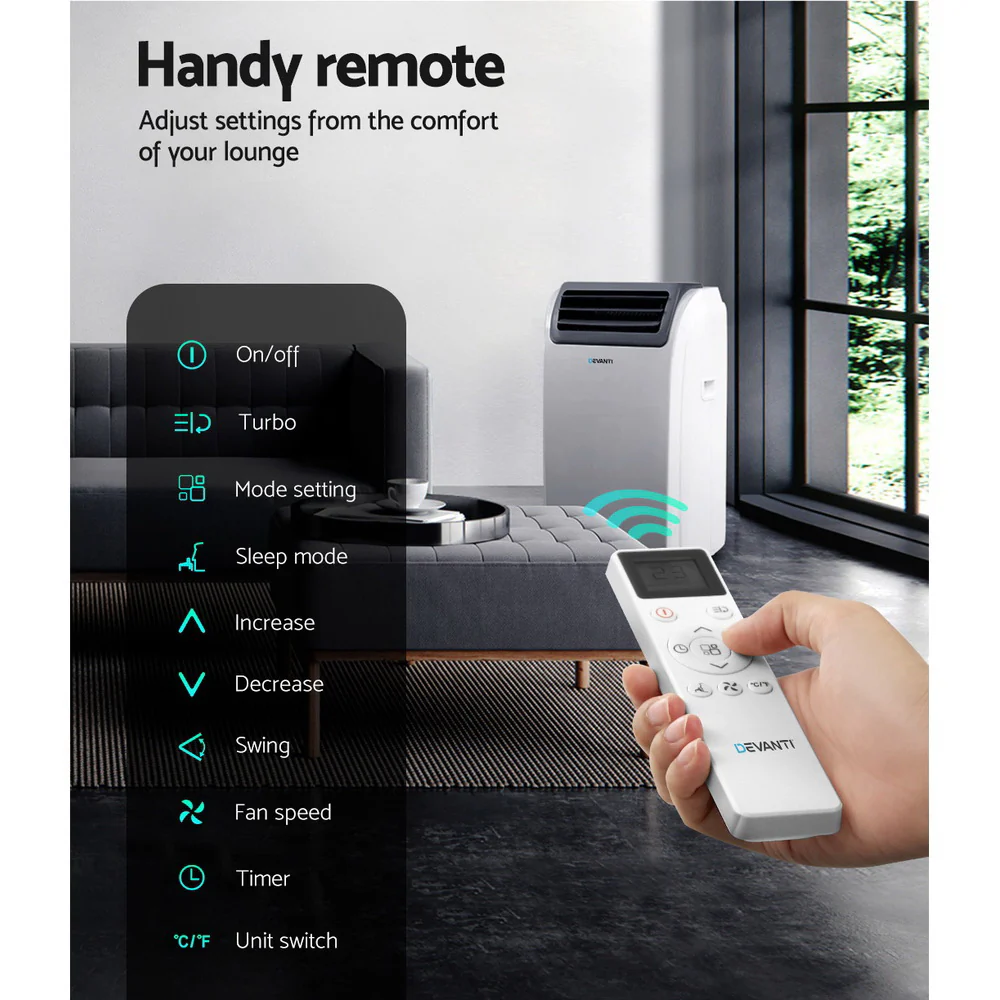 Portable Air Conditioner Cooling Mobile Fan Cooler Dehumidifier Window Kit White 3300W - Nurns