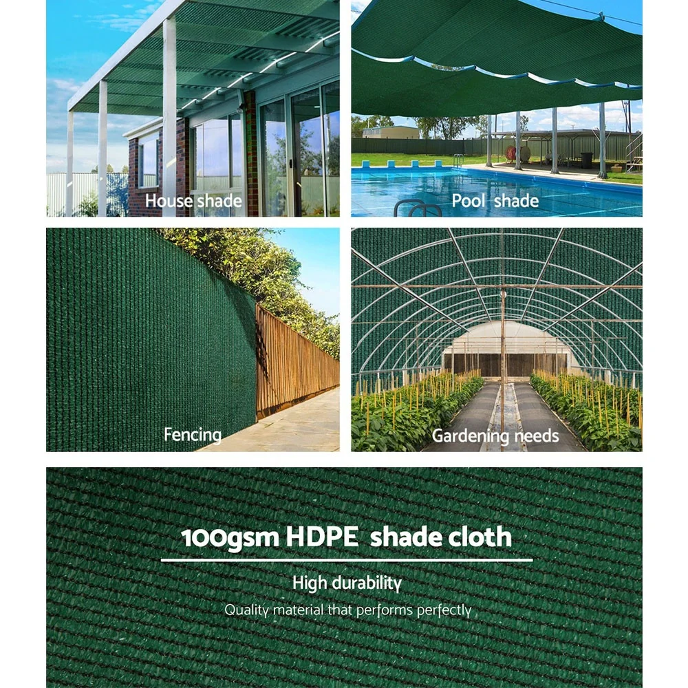 Instahut 50% Shade Cloth 3.66x20m Shade cloth Sail Heavy Duty Green - Nurns