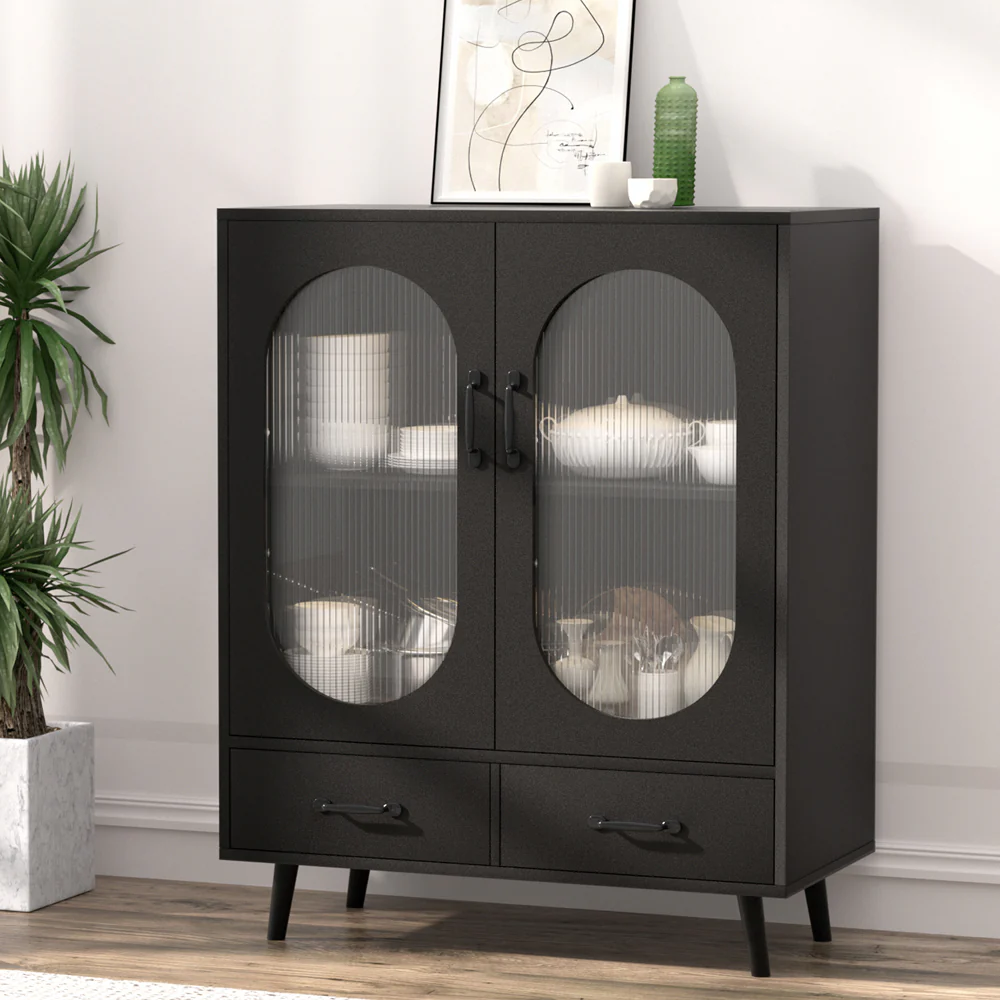 Anthony Buffet Sideboard Buffet Sideboard Double Doors - Black - Nurns