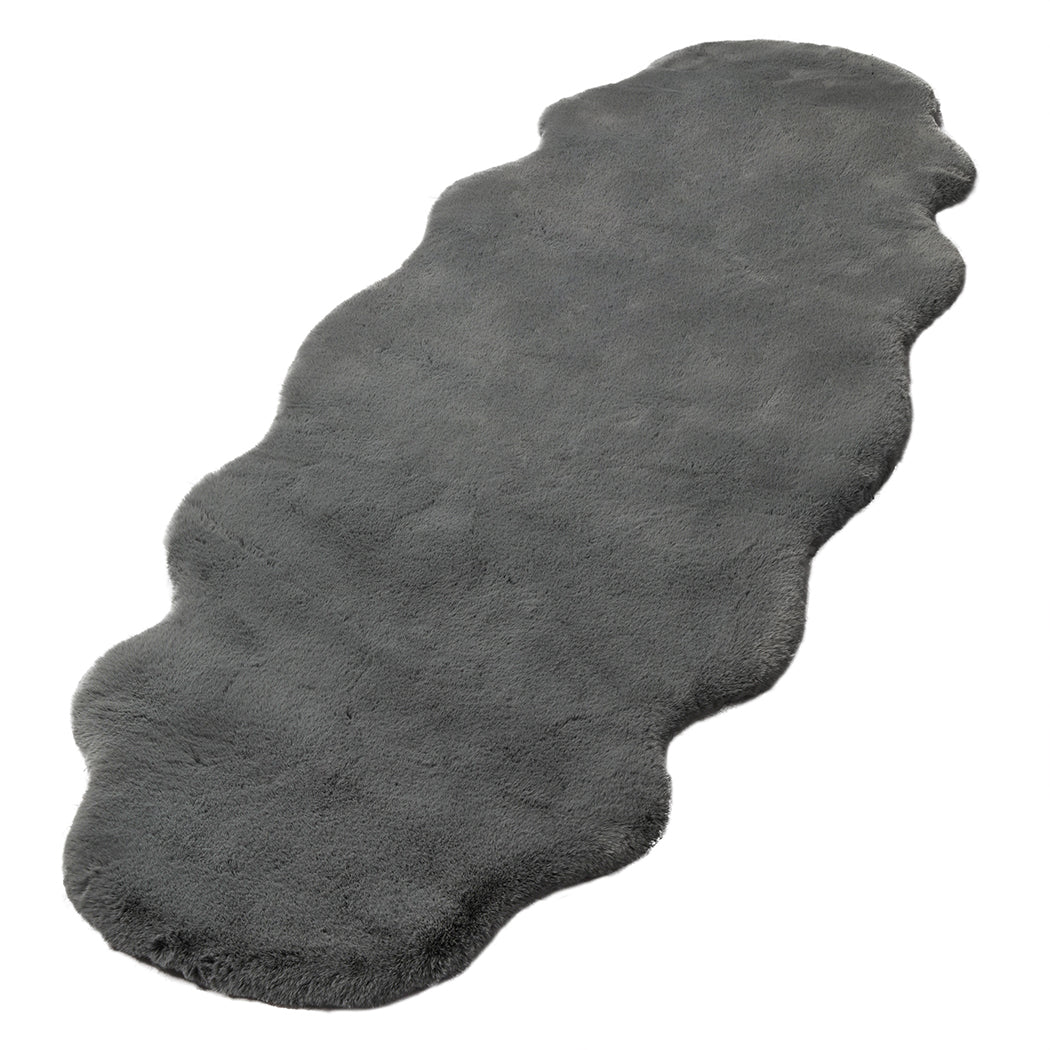 Lennon 80x200cm Floor Rug Area Rugs Cloud Fluffy - Grey - Nurns