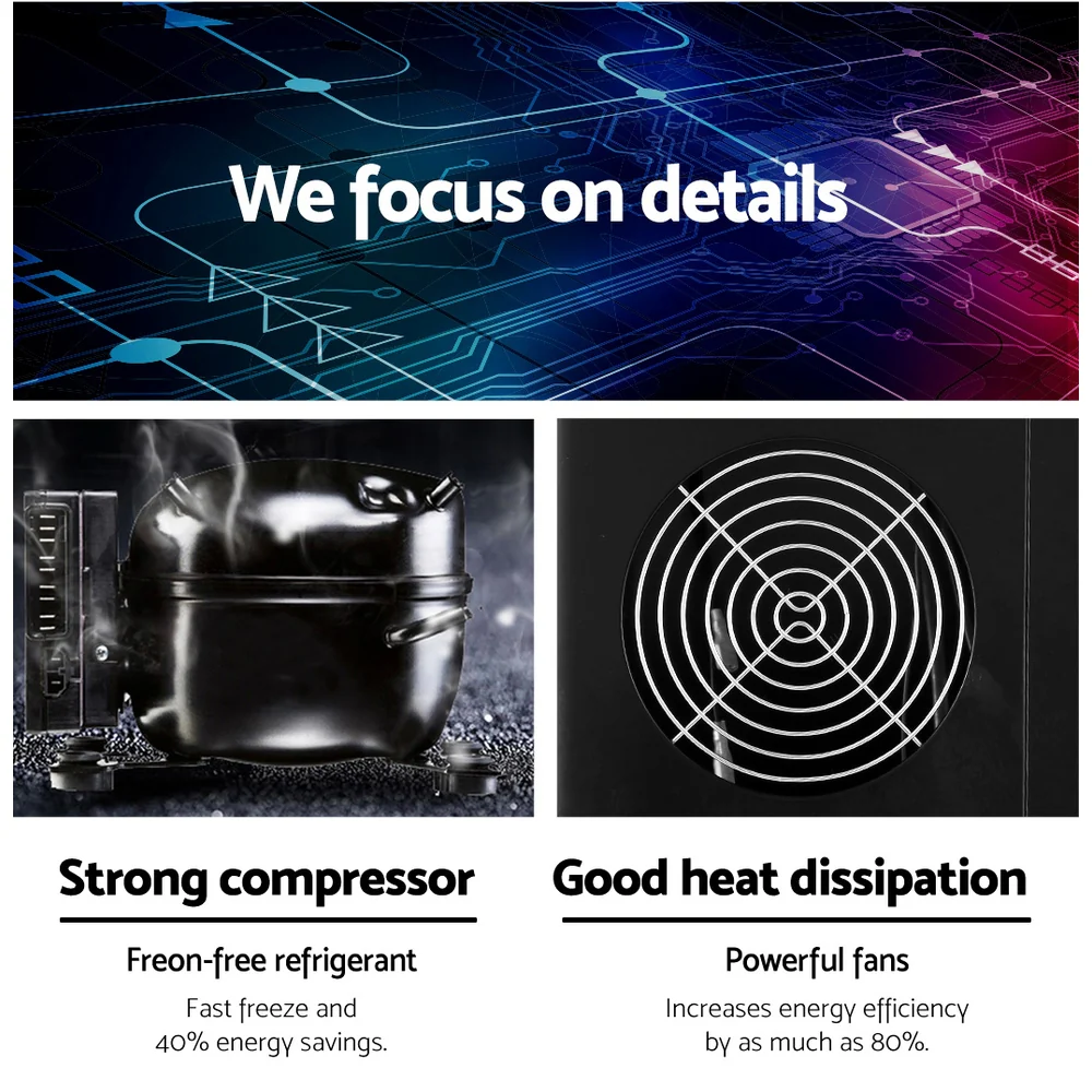 Devanti 3.2L Portable Ice Cube Maker Machine Benchtop Counter Black - Nurns