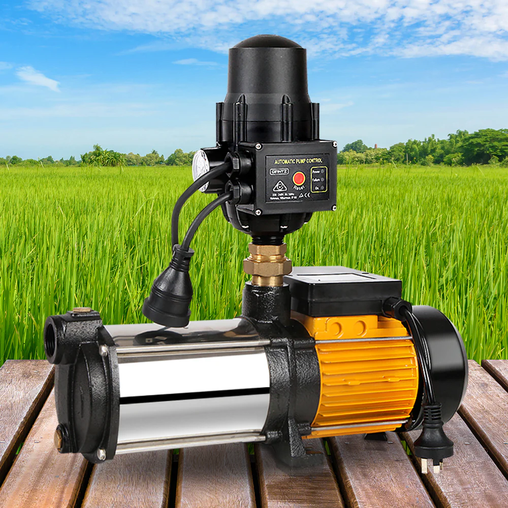 Garden Water Pump High Pressure 2000W 4-Stage Tank Irrigation - Black - Nurns