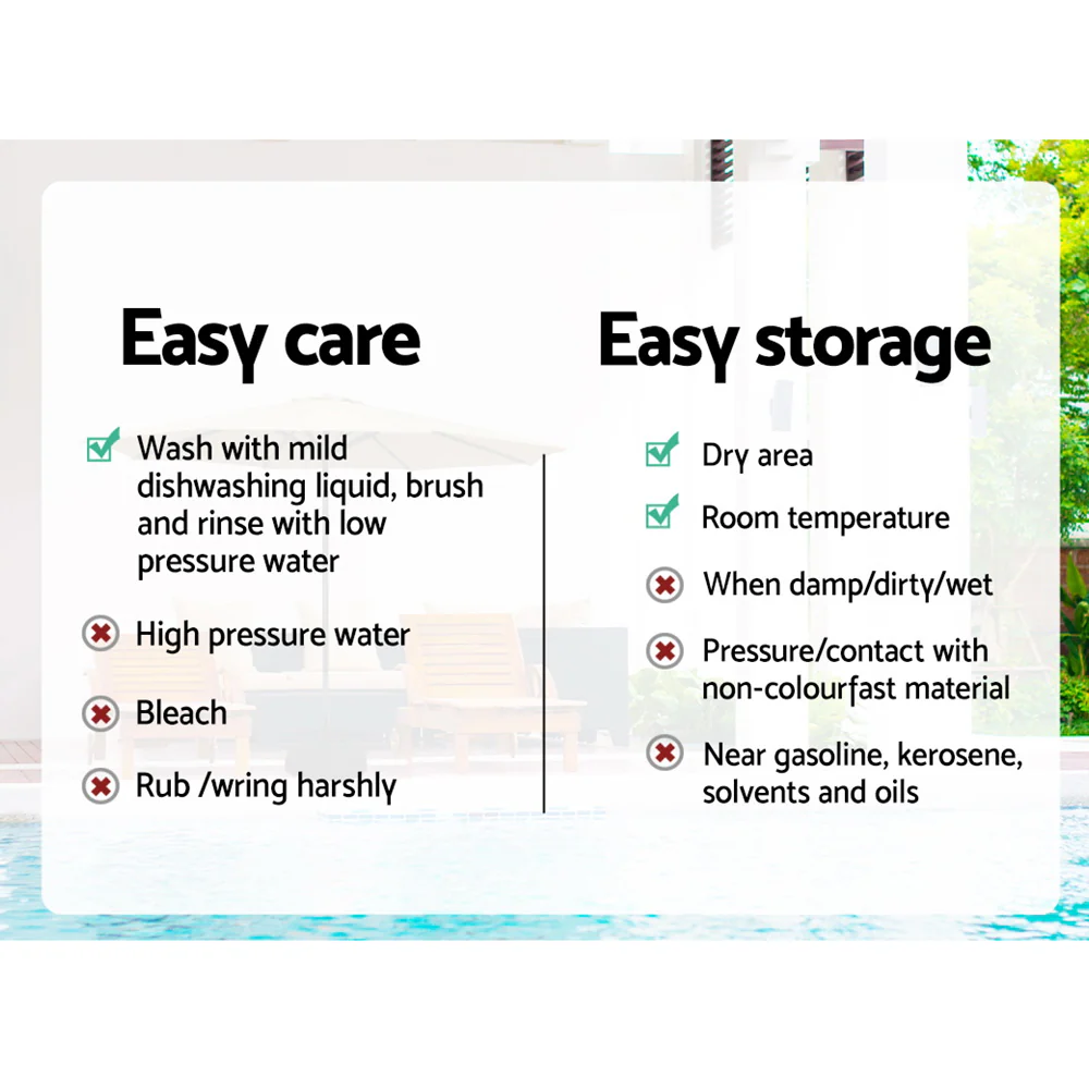 Instahut 3m Outdoor Umbrella Beach Pole Garden Patio Tilt Black - Nurns