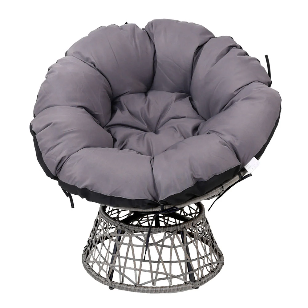 Outdoor Chairs Outdoor Furniture Papasan Chair Wicker Patio Garden - Grey - Nurns