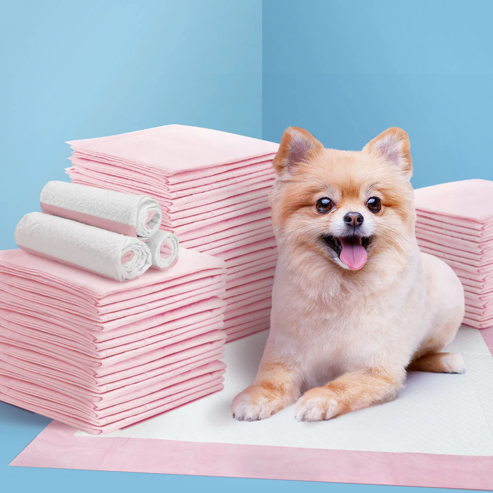 Pet Training Pads 200 Puppy Dog Cat Toilet Indoor 60x60cm Super Absorbent - Pink - Nurns