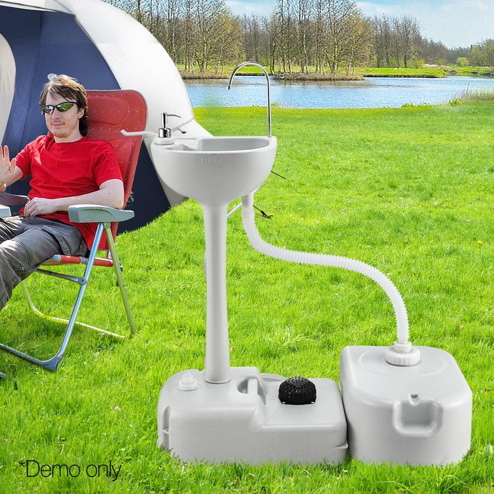 Camping Basin Portable Hand Wash Sink Stand 43L Capacity - Nurns