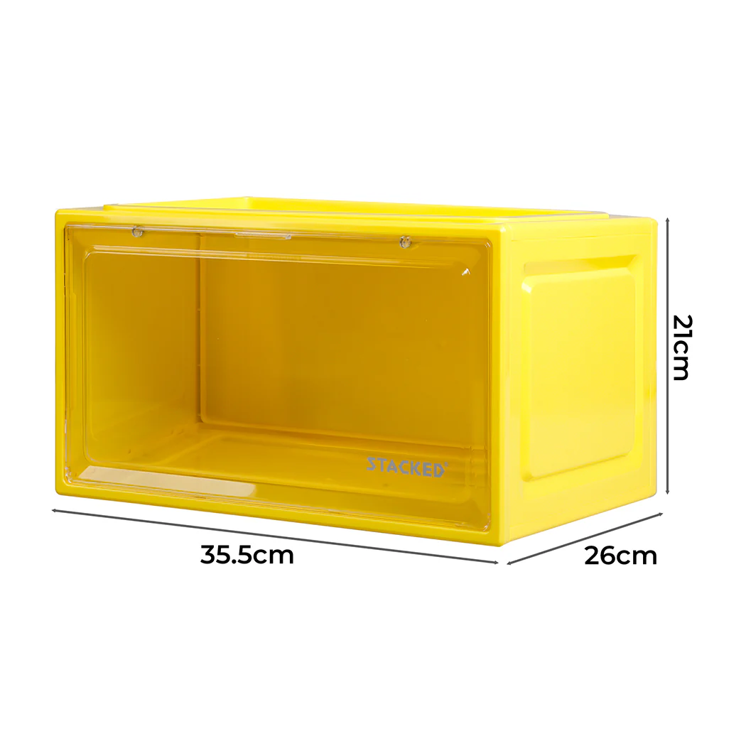 Stacked Sneaker Display Case Clear Shoe Yellow - Nurns