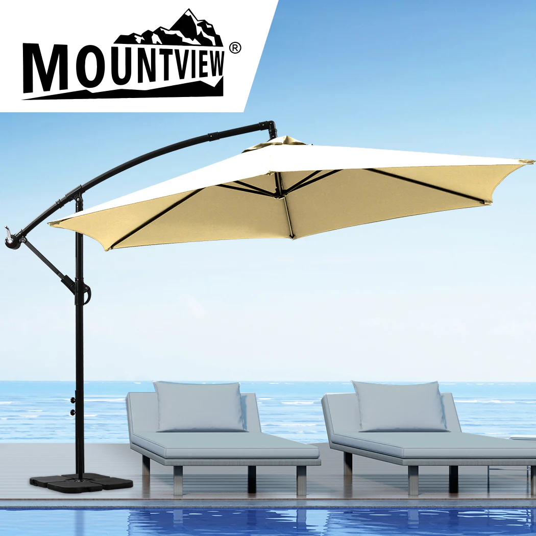 Mountview 3M Outdoor Umbrella Cantilever Grey - Nurns