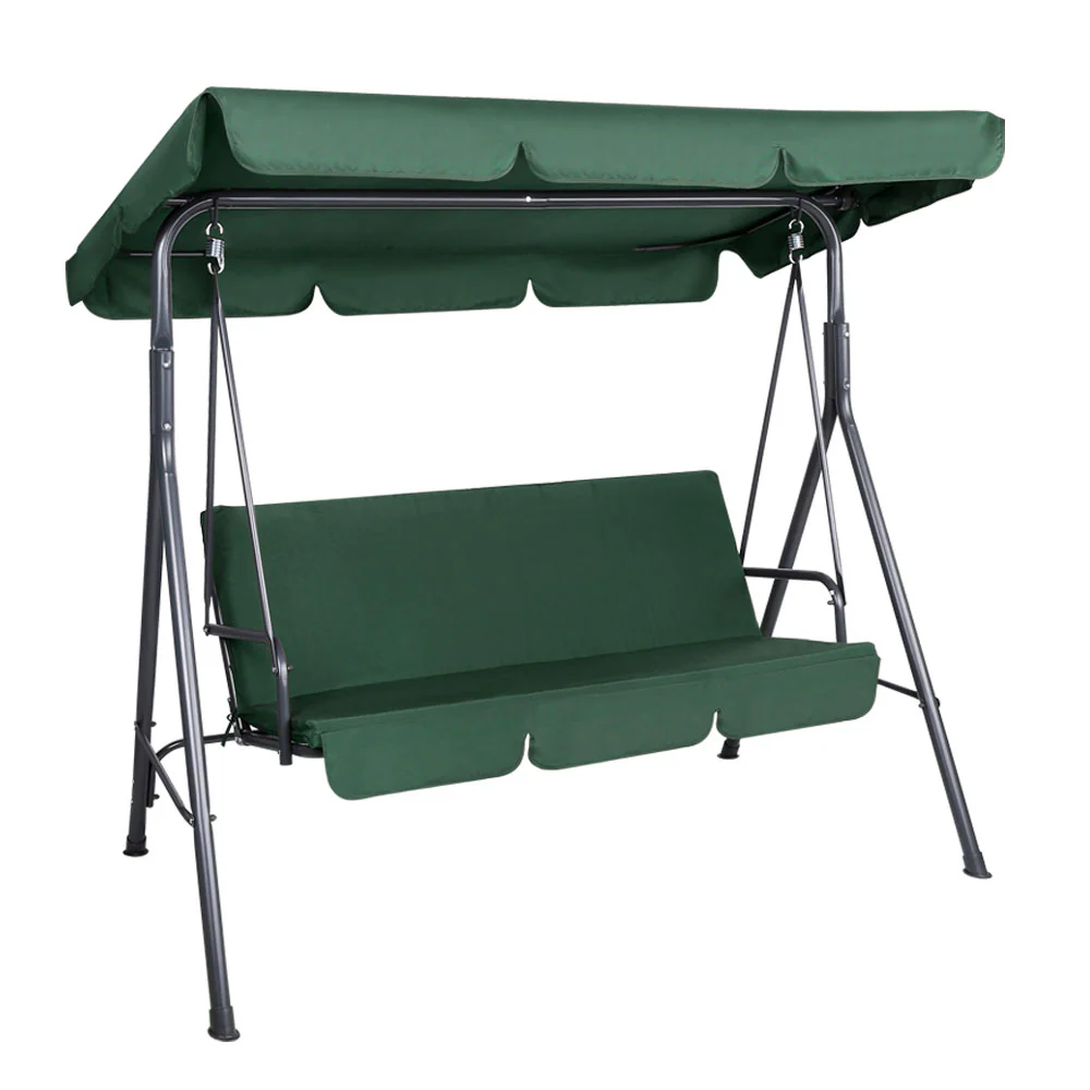 Astride Outdoor Swing Chair Garden Chair Bench Furniture Canopy 3 Seater - Green - Nurns