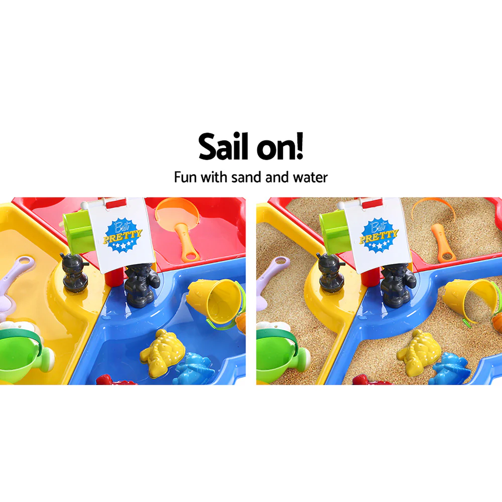 Kids Sandpit Pretend Play Set Outdoor Sand Water Table Beach Toy - Nurns