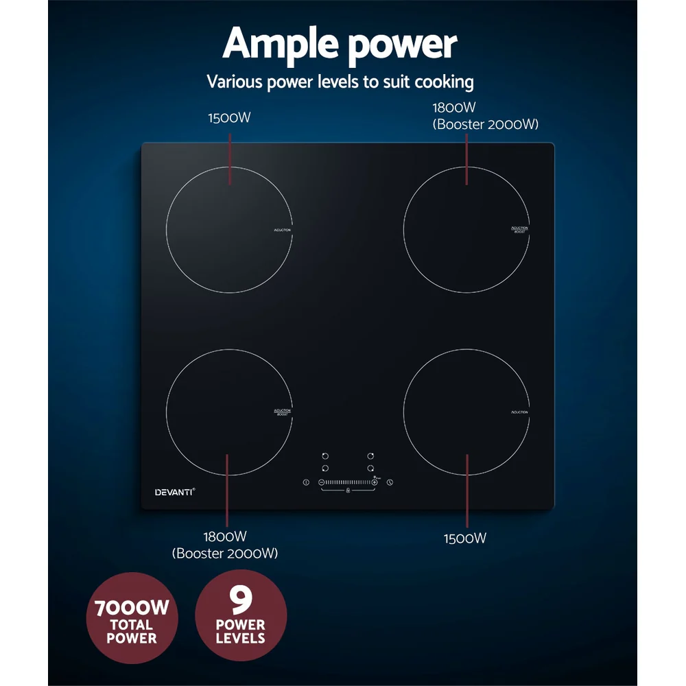 Devanti Induction Cooktop 60cm Electric Cooker - Nurns