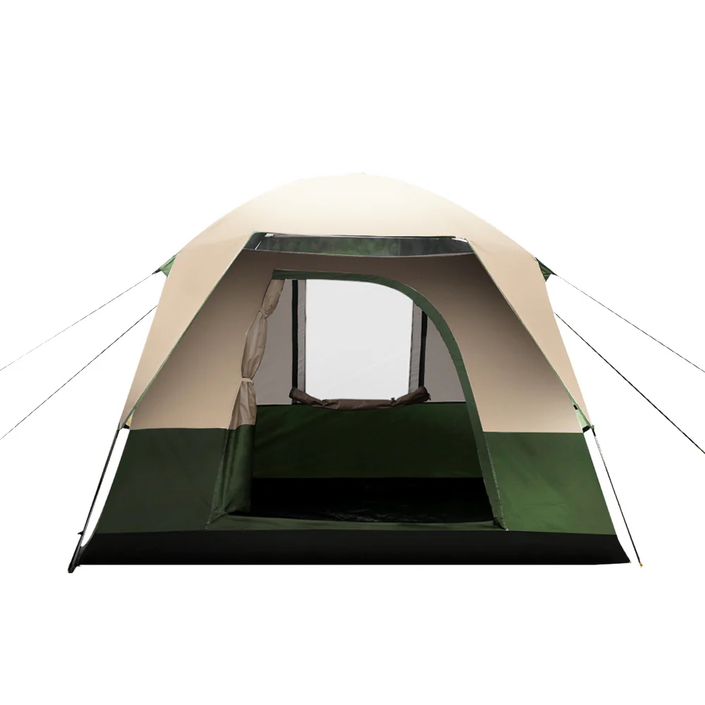 Family Camping Tent 4 Person Hiking Beach Tents Green - Nurns